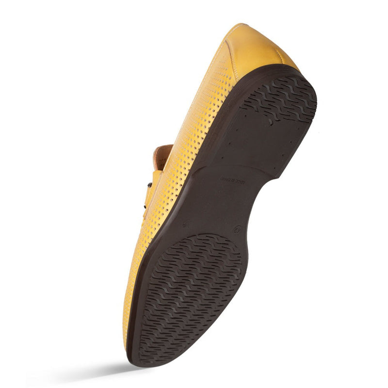 Mezlan E20692 Men's Shoes Yellow Perforated Calf-Skin Leather Slip