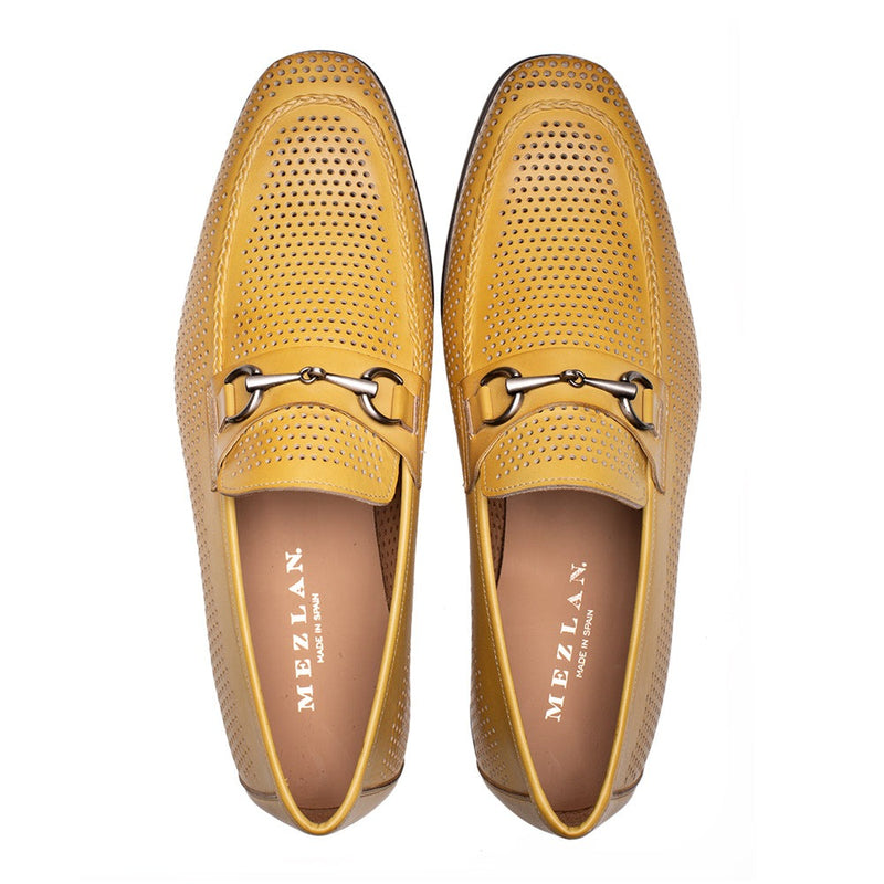 Mezlan E20692 Men's Shoes Yellow Perforated Calf-Skin Leather Slip