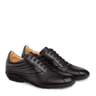 Mezlan Luka Men's Shoes Black Calf-skin Leather and Deer Skin Sneakers 9079 (MZ3009)-AmbrogioShoes