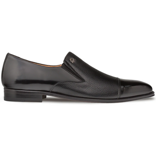 Mezlan Milani Shoes Black Deerskin & Calfskin Leather Loafers 18984(MZ2732)-AmbrogioShoes