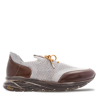 Mezlan Piedra Men's Shoes Brown & Gray Fabric / Calf-Skin Leather Sneakers (MZ3748)-AmbrogioShoes