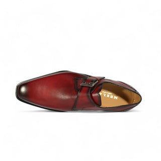 Mezlan S20131 Men's Shoes Burgundy Patina Leather Monkstrap Loafers (MZS3557)-AmbrogioShoes