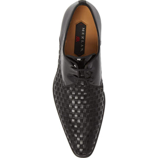 Mezlan Sexto Mens Luxury Shoes Black Calfskin & Fabric Oxfords 8230 (MZ2339)-AmbrogioShoes