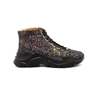 Mister Arro Men's Shoes Glitter Leather Ankle Boots (MIS1153)-AmbrogioShoes