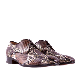 Mister Satar Men's Shoes Snake Print Leather Derby Oxfords (MIS1163)-AmbrogioShoes