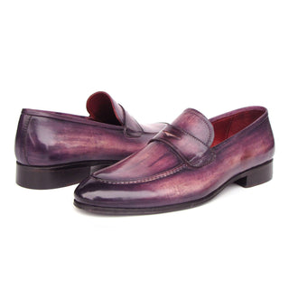 Paul Parkman 17PRP33 Men's Shoes Purple Patina Leather Penny Loafers (PM6419)-AmbrogioShoes