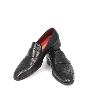 Paul Parkman Men's Genuine Python Black Loafers 11BLK62-AmbrogioShoes