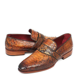 Paul Parkman Men's Genuine Python Camel Loafers 11CML94-AmbrogioShoes