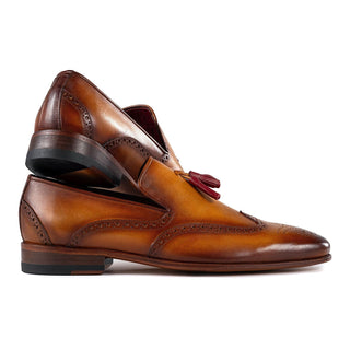 Paul Parkman Men's Shoes Calf-Skin Leather Wingtip Tassels Loafers (PM6435)-AmbrogioShoes