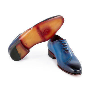 Paul Parkman Men's Shoes Hand-Painted Leather Cap-Toe Double Monk-Straps Loafers (PM6440)-AmbrogioShoes