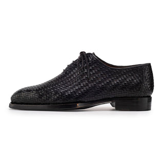 Paul Parkman Men's Shoes Woven Leather Oxfords (PM6453)-AmbrogioShoes