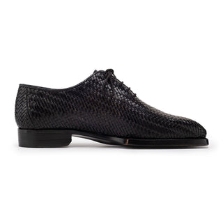 Paul Parkman Men's Shoes Woven Leather Oxfords (PM6453)-AmbrogioShoes