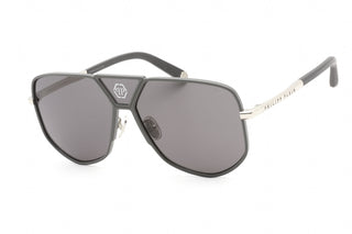 Philipp Plein SPP009M Sunglasses SHINY PALLADIUM W/MATT GREY PA-AmbrogioShoes