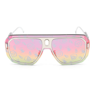 Philipp Plein SPP050 Sunglasses Shiny Palladium / Smoke Mirror Rainbow Women's-AmbrogioShoes