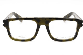 Philipp Plein VPP021M Eyeglasses Shiny Green Havana / Clear Lens-AmbrogioShoes