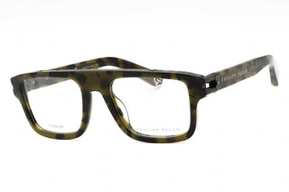 Philipp Plein VPP021M Eyeglasses Shiny Green Havana / Clear Lens-AmbrogioShoes