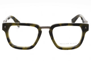 Philipp Plein VPP055M Eyeglasses Shiny Green Havana / Clear Lens-AmbrogioShoes