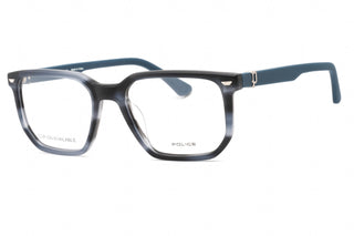 Police VPLF75 Eyeglasses Semi Matte Striped Blue / Clear Lens-AmbrogioShoes