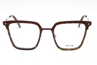 Police VPLG25 Eyeglasses Striped Brown / Clear Lens-AmbrogioShoes