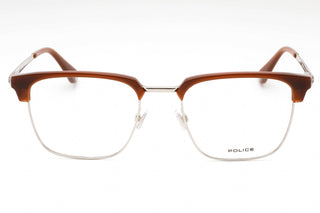 Police VPLL64 Eyeglasses Palladium/Brown / Clear Lens-AmbrogioShoes