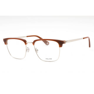 Police VPLL64 Eyeglasses Palladium/Brown / Clear Lens-AmbrogioShoes