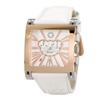 Ritmo Mundo Watch Chronograph Mineral Crystal Palazzo 432 White Unisex (RIT1005)-AmbrogioShoes