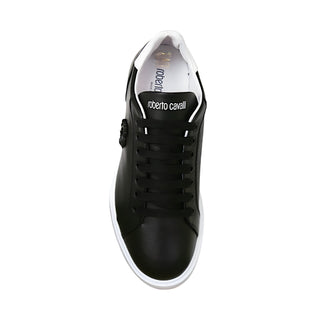 Roberto Cavalli 22535 Men's Shoes Black Calf-Skin Leather Casual Sneakers (RC1000)-AmbrogioShoes