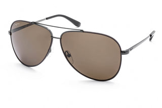 Salvatore Ferragamo SF131S Sunglasses Shiny Gunmetal / Dark Brown-AmbrogioShoes