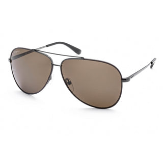 Salvatore Ferragamo SF131S Sunglasses Shiny Gunmetal / Dark Brown Unisex-AmbrogioShoes