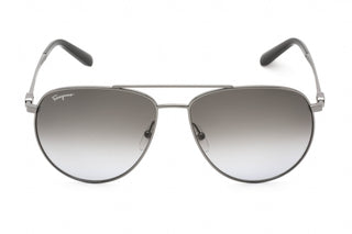 Salvatore Ferragamo SF157S Sunglasses Shiny Ruthenium / Dark Grey Gradient-AmbrogioShoes