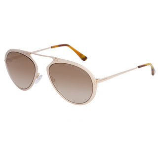 Tom Ford FT0508 Sunglasses Shiny Rose Gold / Gradient Brown-AmbrogioShoes