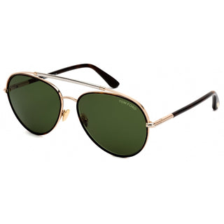 Tom Ford FT0748 Sunglasses Dark Havana / Green Unisex (S) Unisex-AmbrogioShoes