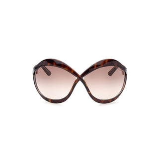 Tom Ford FT0902 Sunglasses Dark Havana / Gradient Brown Women's (S)-AmbrogioShoes