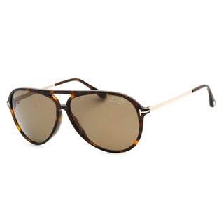 Tom Ford FT0909 Sunglasses Shiny Dark Havana / Brown Gradient-AmbrogioShoes