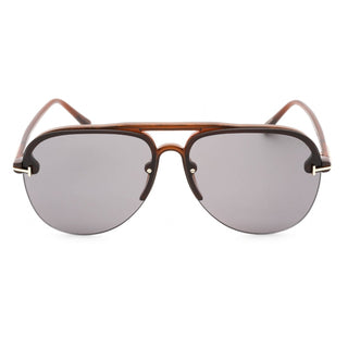 Tom Ford FT1004 Terry-2 Sunglasses Shiny Light Brown / Smoke Women's-AmbrogioShoes