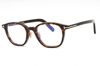 Tom Ford FT5858-D-B Eyeglasses Dark Havana / Clear/Blue-light block lens-AmbrogioShoes