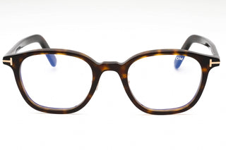 Tom Ford FT5858-D-B Eyeglasses Dark Havana / Clear/Blue-light block lens-AmbrogioShoes