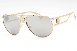 Versace VE2225 Sunglasses Pale Gold / Grey Silver Mirror-AmbrogioShoes