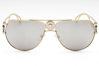 Versace VE2225 Sunglasses Pale Gold / Grey Silver Mirror-AmbrogioShoes