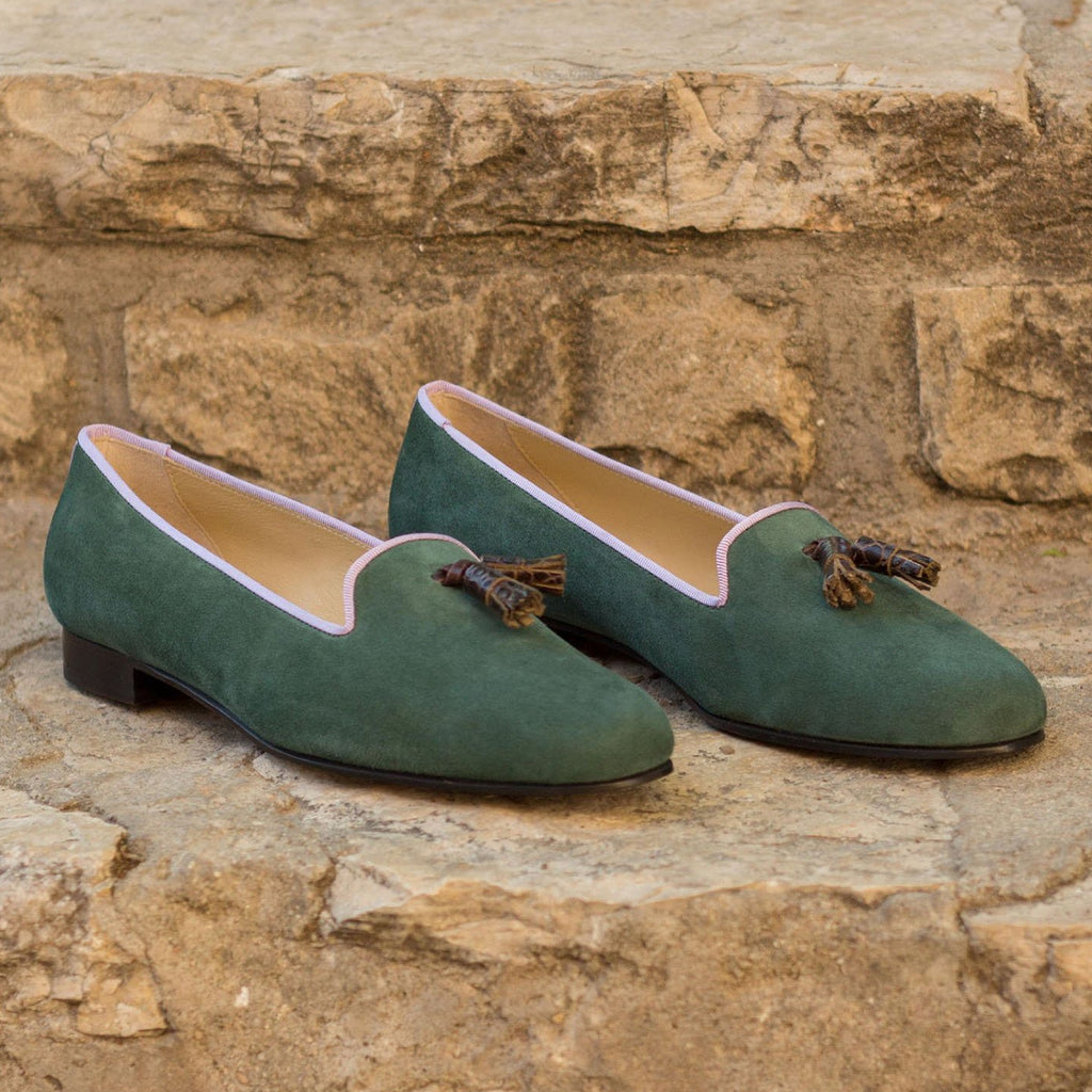 Ambrogio Bespoke Custom Men's Shoes White Crocodile Print / Calf-Skin –  AmbrogioShoes