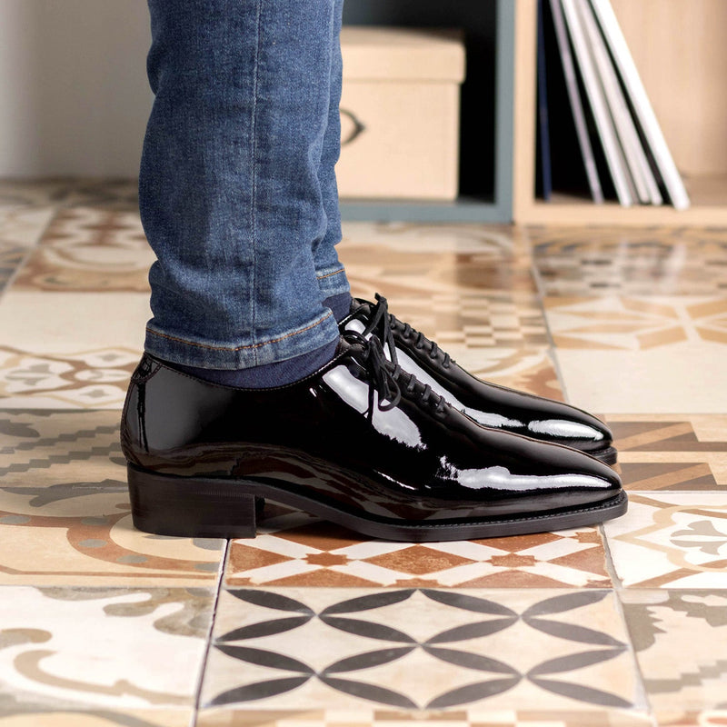 Mens Cuban Heel Leather Shoes- 33483 Black – Lucini Shoes