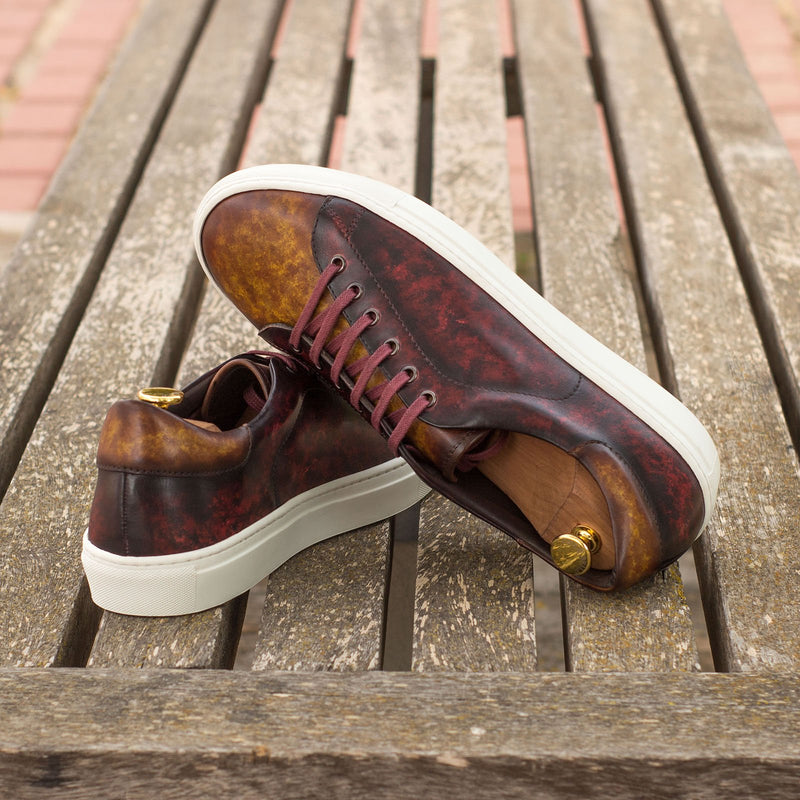 Burgundy deals leather sneakers