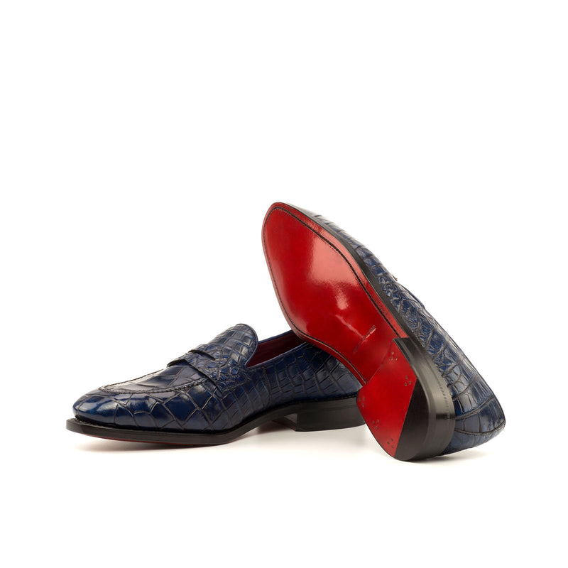 Navy Blue Handmade Alligator Skin Shoes