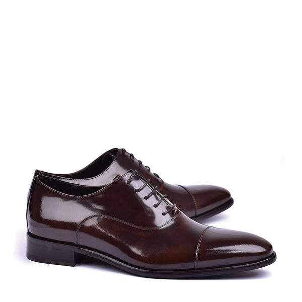 Corrente C0095 6265 Men's Shoes Brown Shiny Calf Skin Leather 