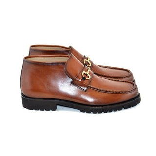 Corrente C030-5786 Men's Shoes Tan Calf-Skin Leather Horsebit Ankle Boots (CRT1207)-AmbrogioShoes