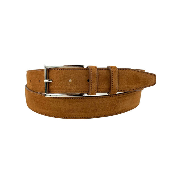 Male Brown Suede Leather Belt