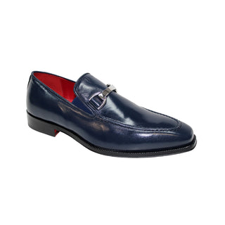 Emilio Franco Loris Men's Shoes Navy Nappa Leather Loafers (EF1076)-AmbrogioShoes