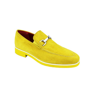 Emilio Franco Nino II Men's Shoes Yellow Suede Leather Loafers (EF1091)-AmbrogioShoes