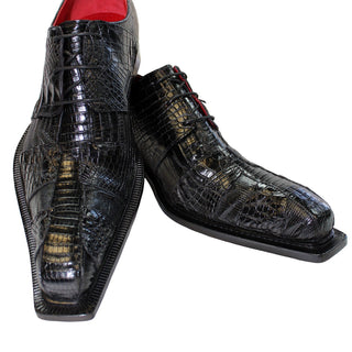 Fennix Kingston Men's Shoes Black Alligator/Lizard Exotic Oxfords (FX1028)-AmbrogioShoes