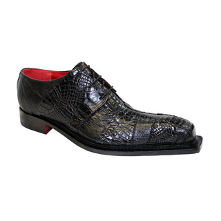 Fennix Kingston Men's Shoes Black Alligator/Lizard Exotic Oxfords (FX1028)-AmbrogioShoes